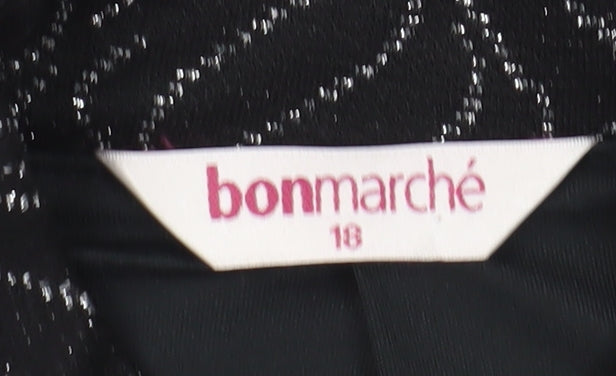 Bonmarché Women's Black Blazer Size 18 Geometric