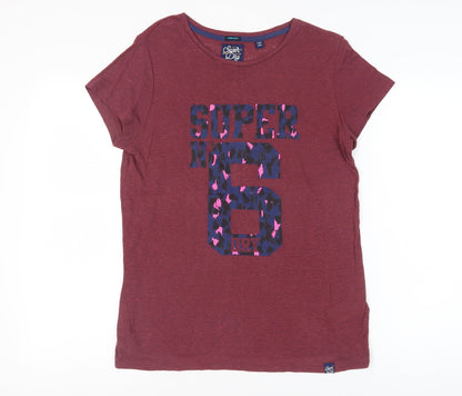 Womens UK Size XS Superdry Red Jersey T-Shirt