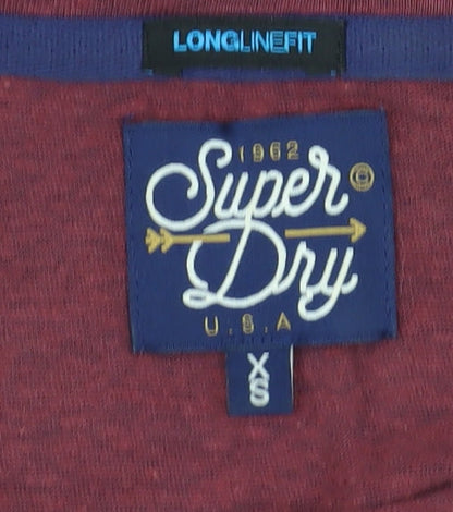 Womens UK Size XS Superdry Red Jersey T-Shirt