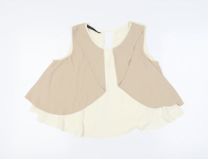 Womens UK Size M Zara Beige  Blouse