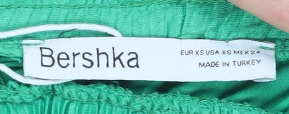 Bershka Women's Green XS Culotte Shorts