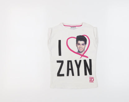 One Direction Girls White Graphic T-Shirt 6-7 Years