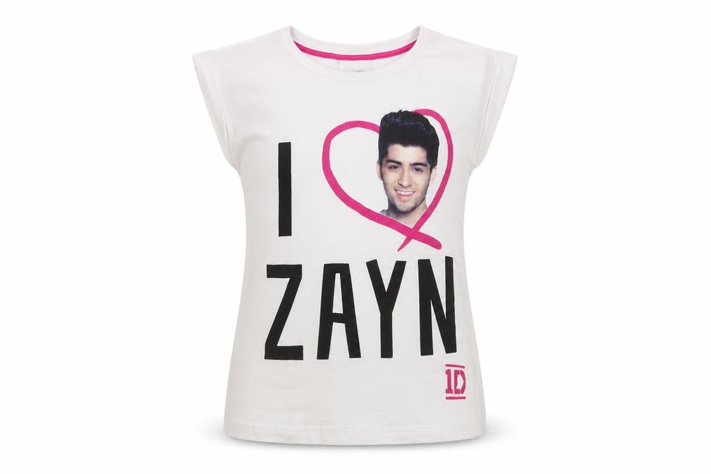 Front view of One Direction girls’ white graphic t-shirt 6-7 years
