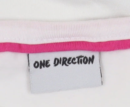 One Direction Girls White Graphic T-Shirt 6-7 Years