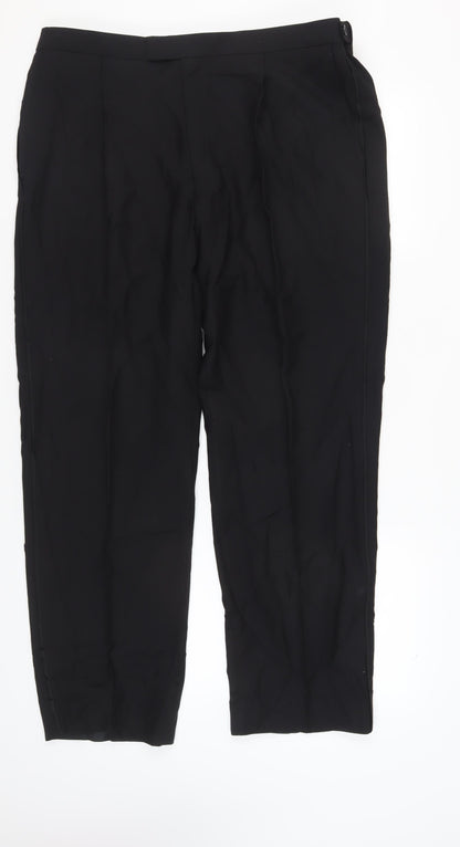 Marks & Spencer Men's Black Wool Trousers, 40W 31L