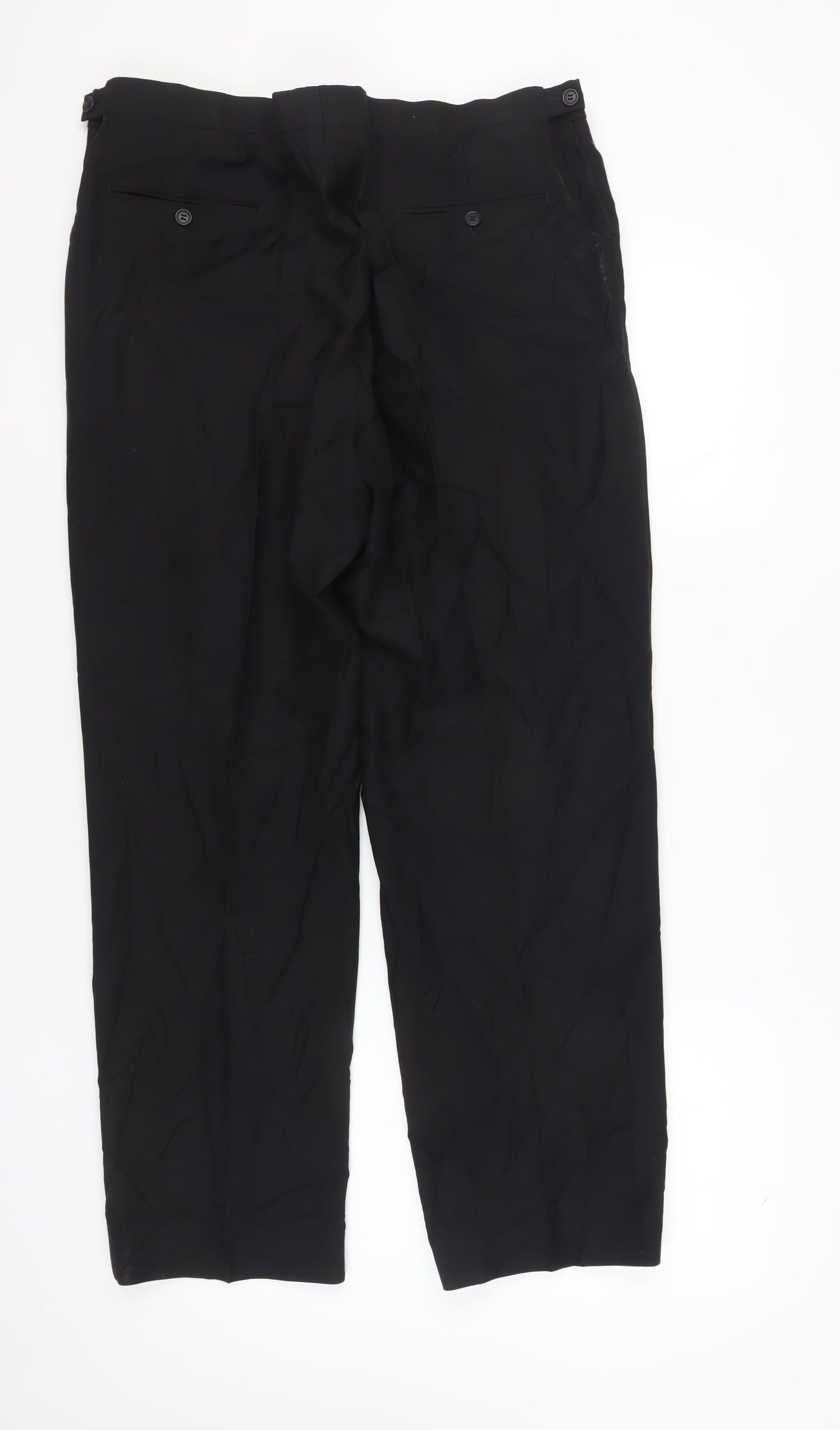 Marks & Spencer Men's Black Wool Trousers, 40W 31L
