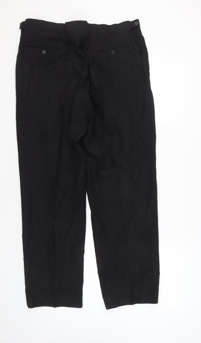 Marks & Spencer Men's Black Wool Trousers, 40W 31L