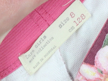 Zara Girls Floral Multicoloured Leggings Size 8 Years