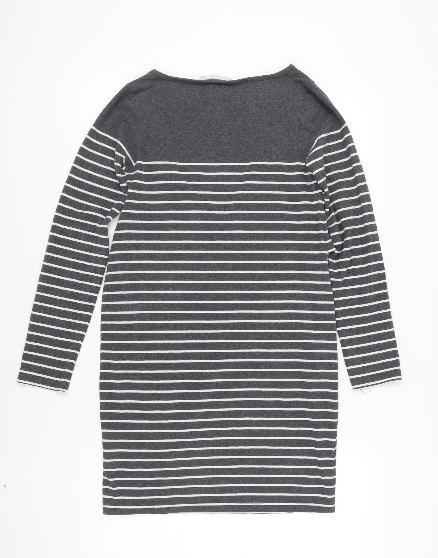 JoJo Maman Bébé Grey Striped Shift Dress - S