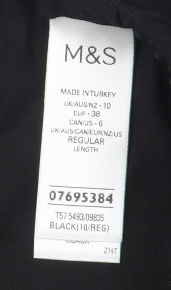 Womens UK Size 10 Marks and Spencer Regular Fit Casual Black Trousers