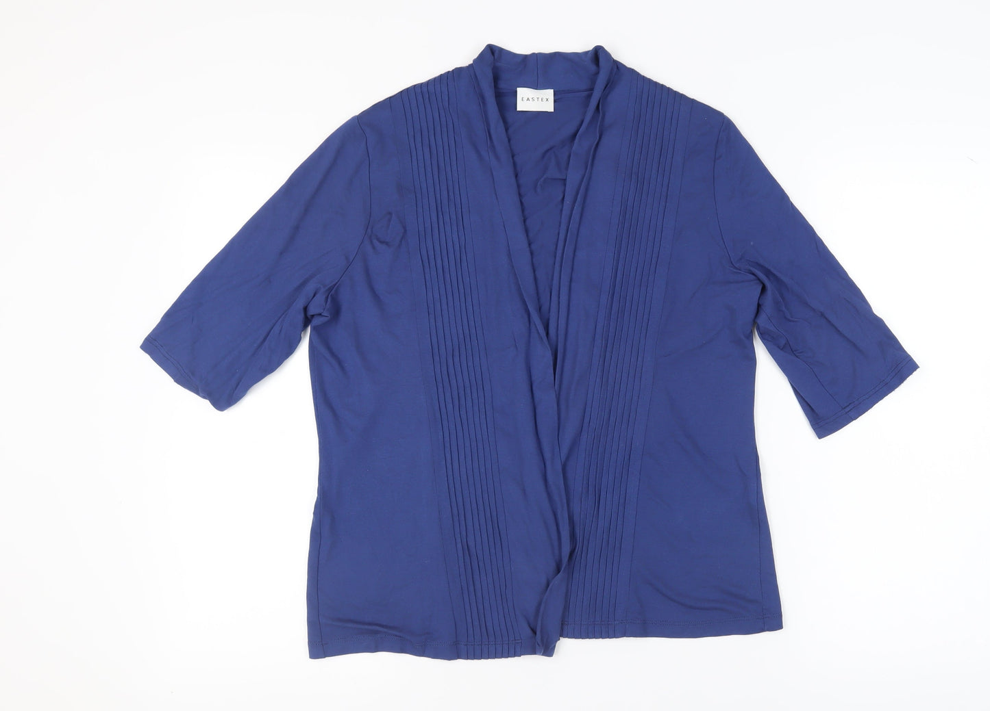 Womens UK Size 14 Eastex Blue Open Front Blouse