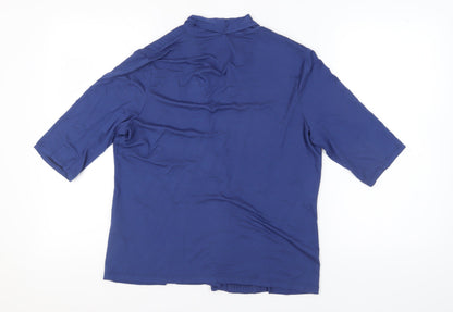 Womens UK Size 14 Eastex Blue Open Front Blouse