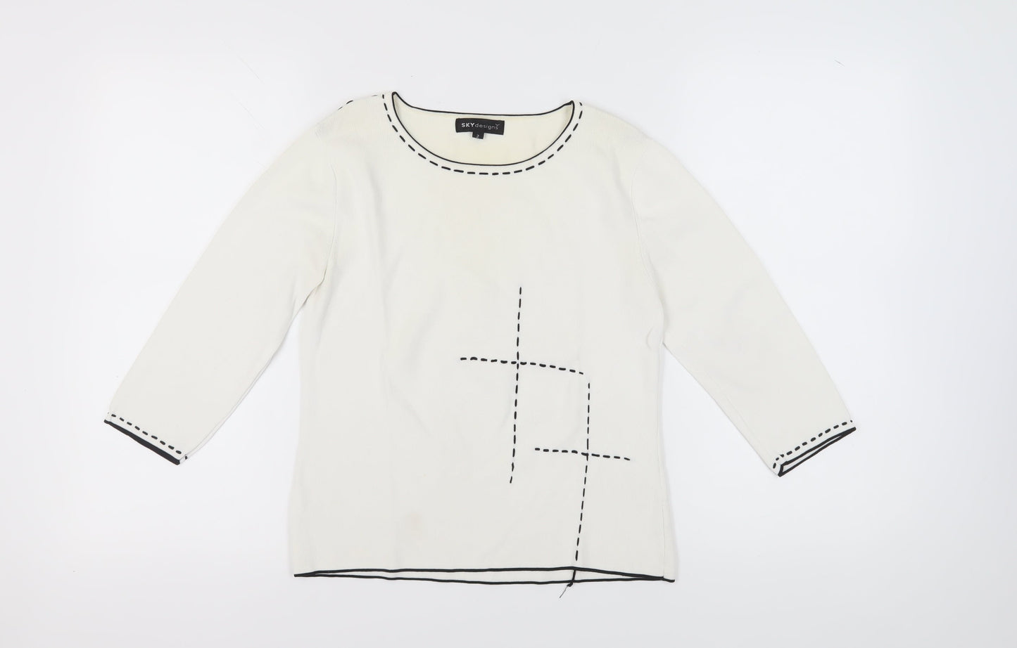 Womens UK Size 2XS SKY designs Ivory Pullover Jumper