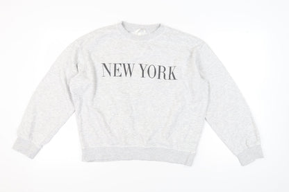 H&M Women's Grey Pullover Sweatshirt Size 12