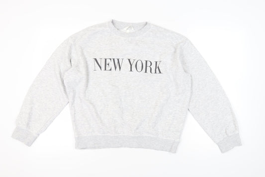 H&M Women's Grey Pullover Sweatshirt Size 12