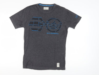 Mens UK Size S Crosshatch Grey  T-Shirt