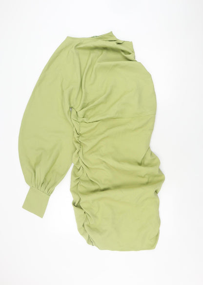 PrettyLittleThing One Sleeved Women's Green Dress Size 12