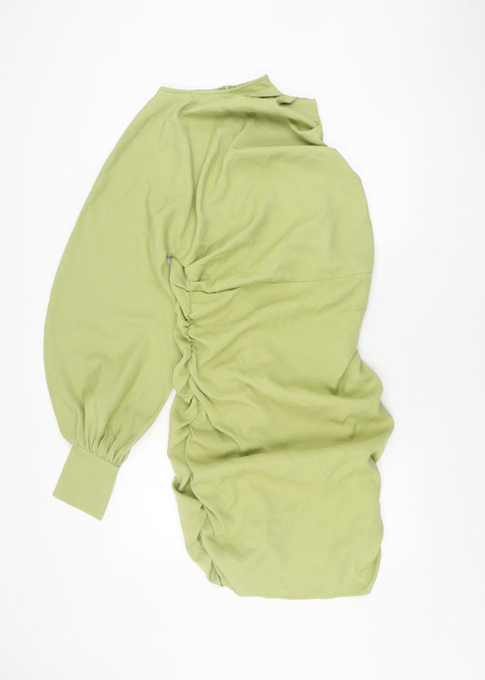 PrettyLittleThing One Sleeved Women's Green Dress Size 12