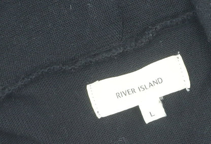 Womens UK Size L River Island Black Cardigan Jumper