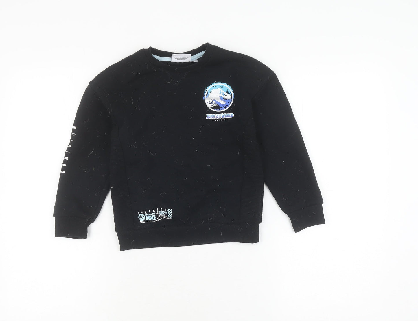 Boys Jurassic World Black Sweatshirt Pullover 7 Years