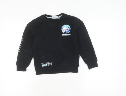 Boys Jurassic World Black Sweatshirt Pullover 7 Years