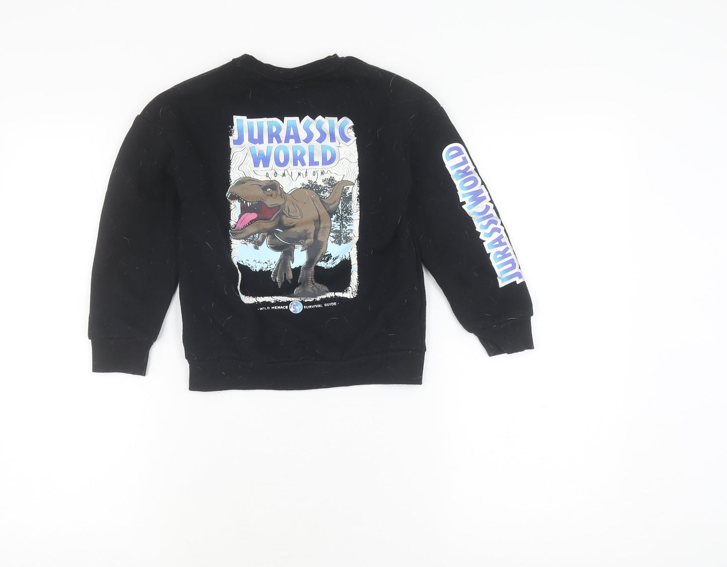 Boys Jurassic World Black Sweatshirt Pullover 7 Years