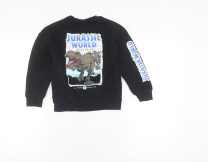 Boys Jurassic World Black Sweatshirt Pullover 7 Years