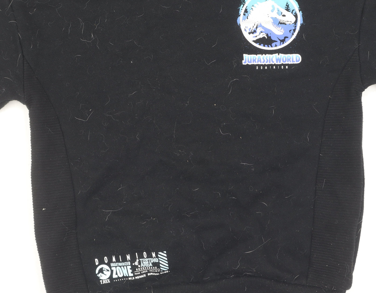 Boys Jurassic World Black Sweatshirt Pullover 7 Years