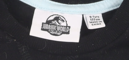 Boys Jurassic World Black Sweatshirt Pullover 7 Years