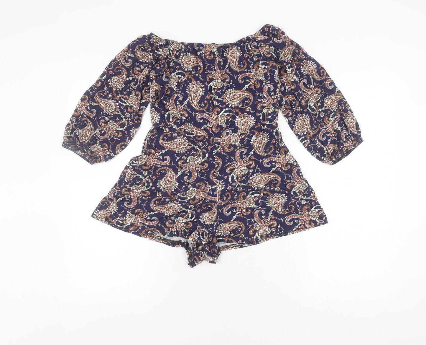 Boohoo Women's Multicoloured Paisley Playsuit, Size 12