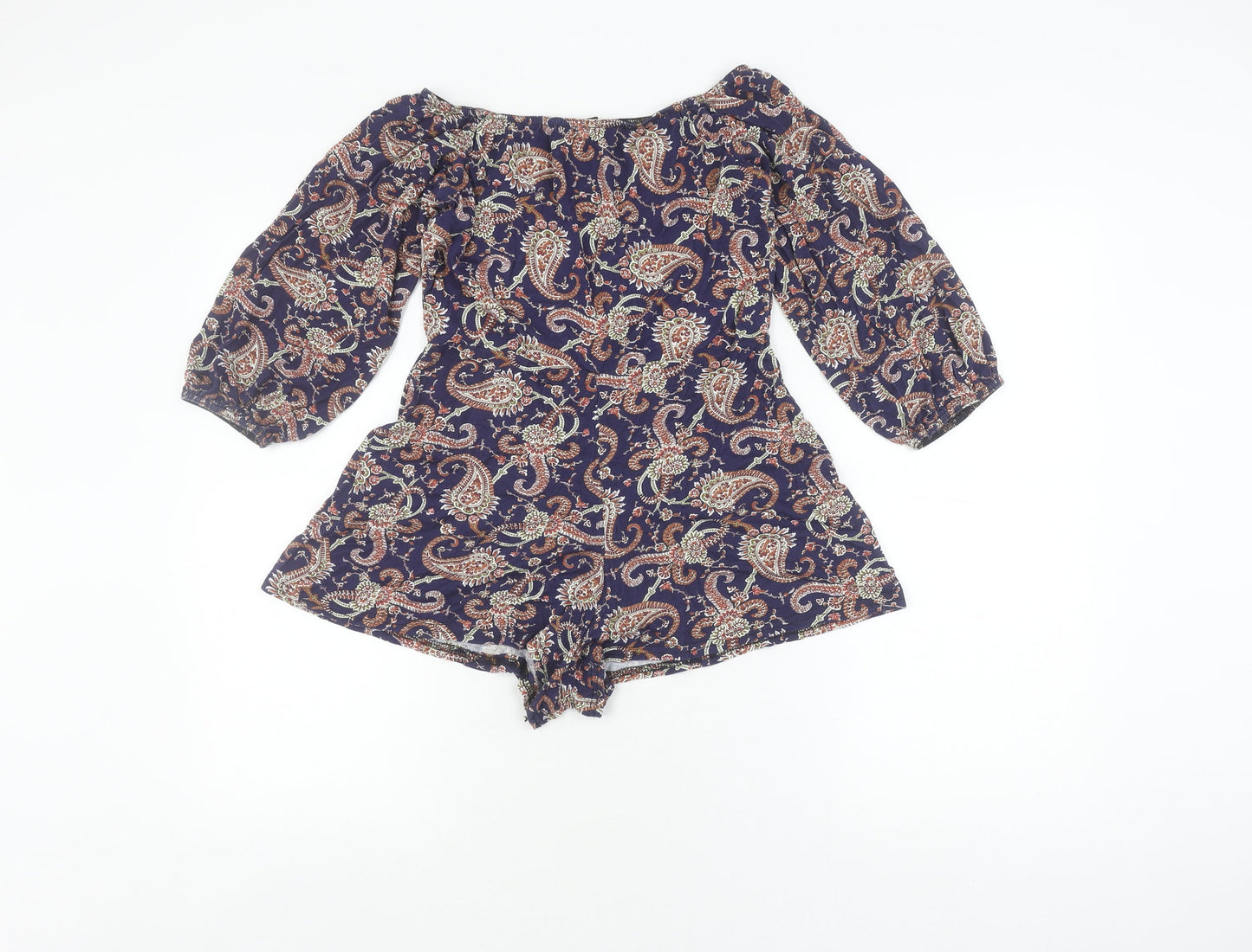 Boohoo Women's Multicoloured Paisley Playsuit, Size 12