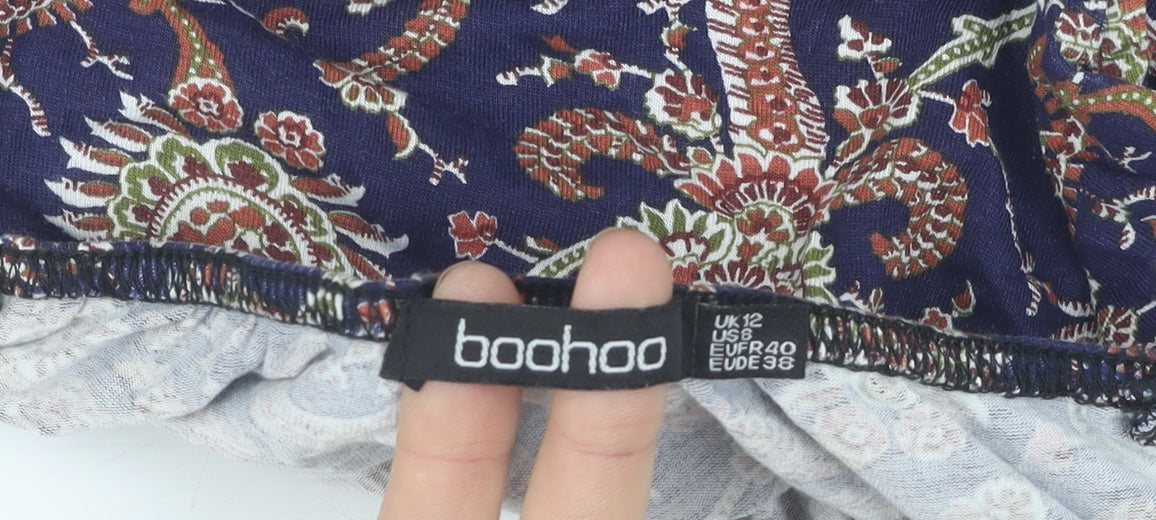 Boohoo Women's Multicoloured Paisley Playsuit, Size 12