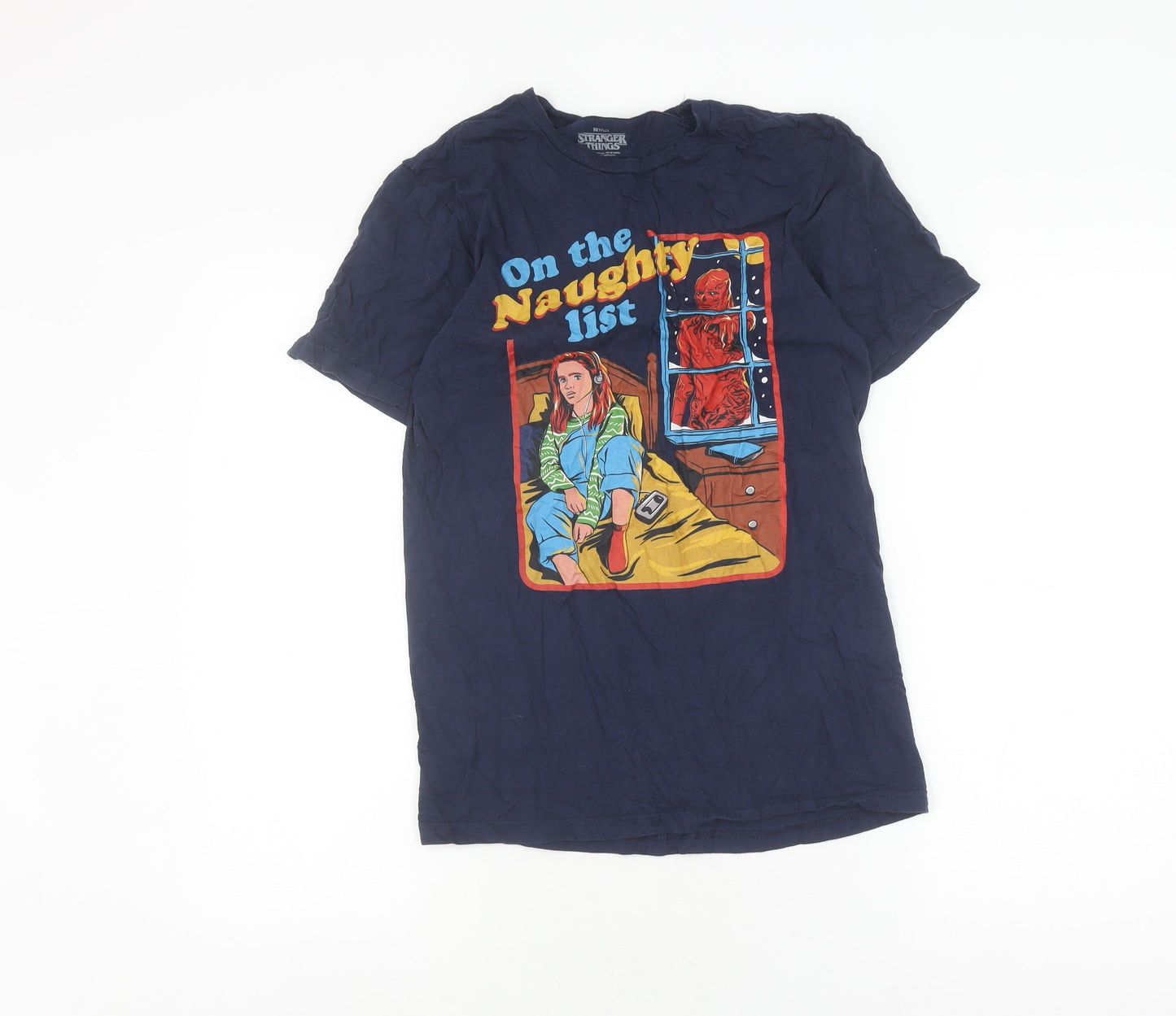 Stranger Things Men's Blue S T-Shirt with Graphic Print