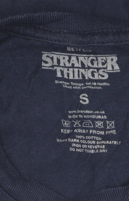 Stranger Things Men's Blue S T-Shirt with Graphic Print