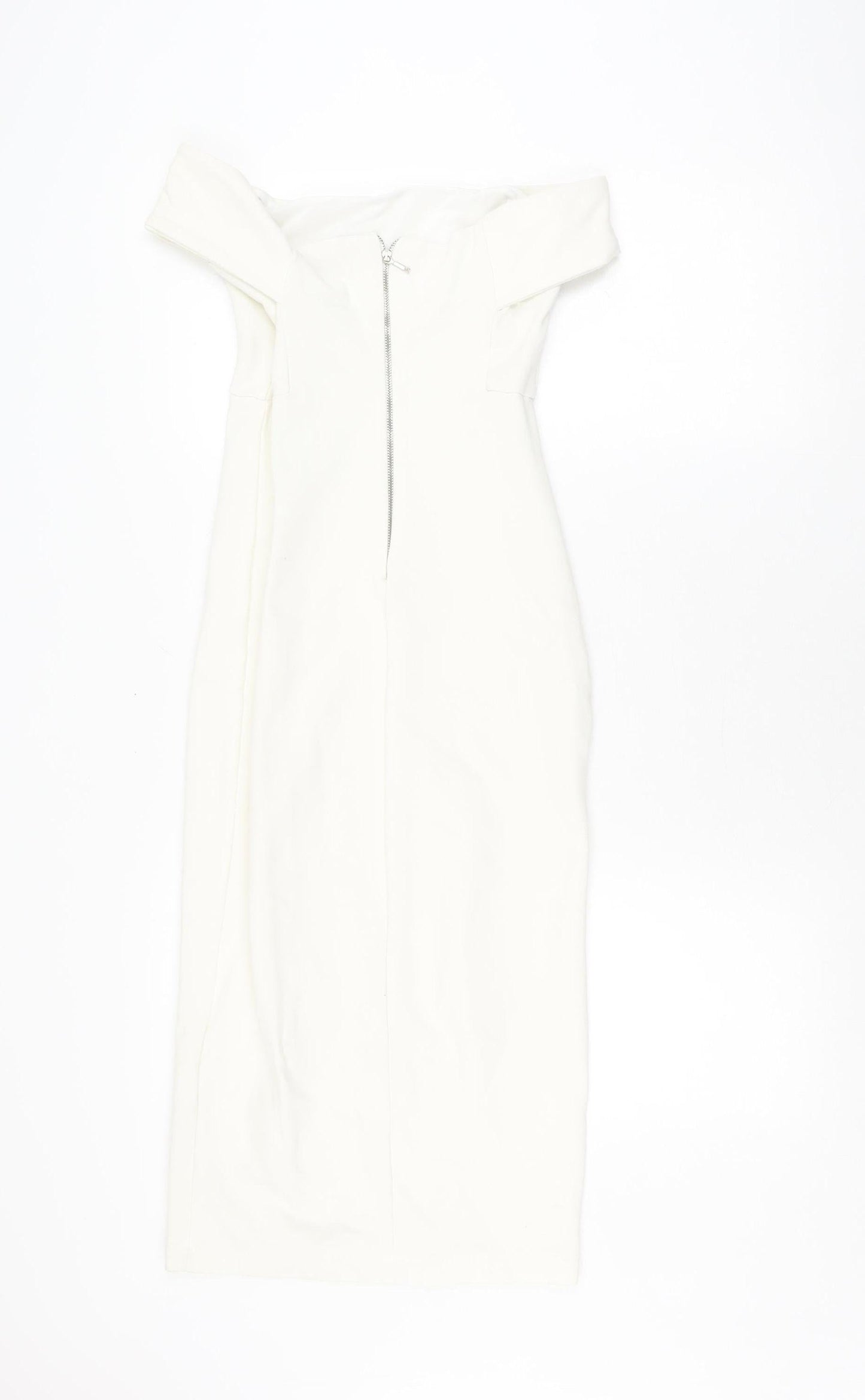 Zara Women's Ivory Off-Shoulder Dress Size 10