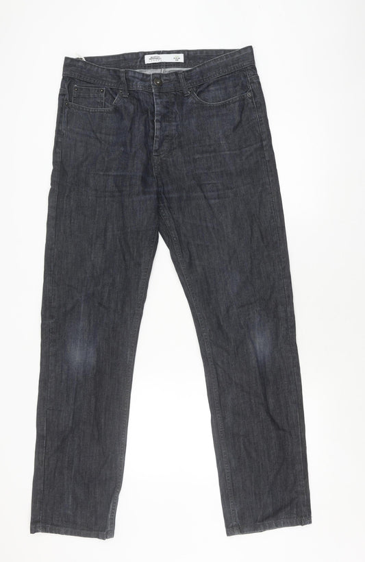 Burton Menswear Grey Straight Leg Jeans - 34W 34L