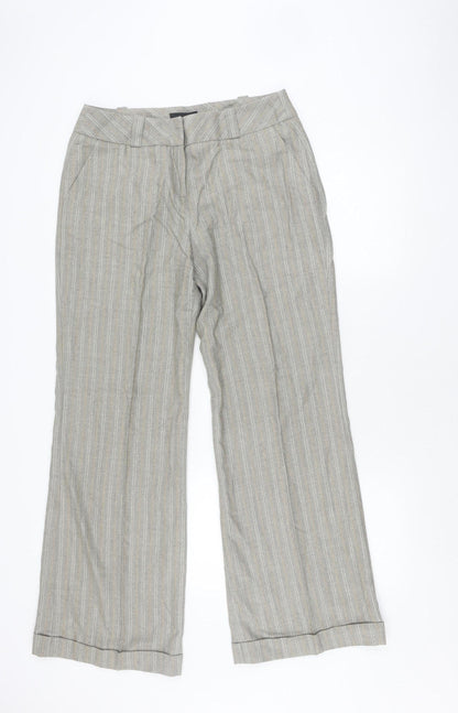 Coast Women's Grey Trousers, Size 14, Striped Business Wear