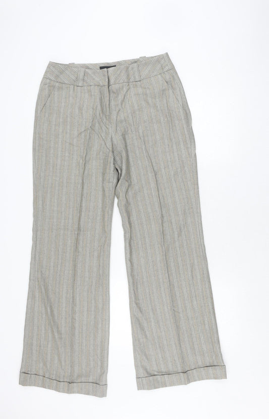 Coast Women's Grey Trousers, Size 14, Striped Business Wear