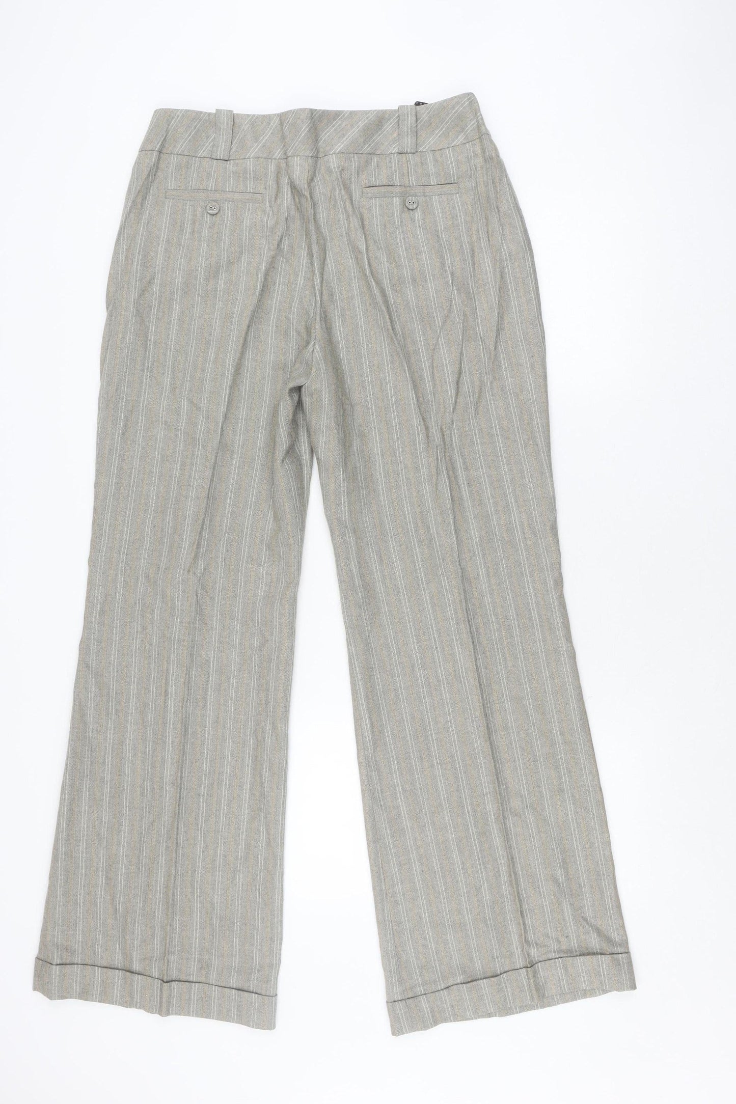 Coast Women's Grey Trousers, Size 14, Striped Business Wear