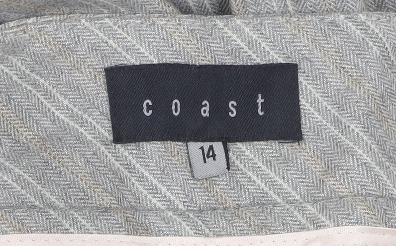Coast Women's Grey Trousers, Size 14, Striped Business Wear