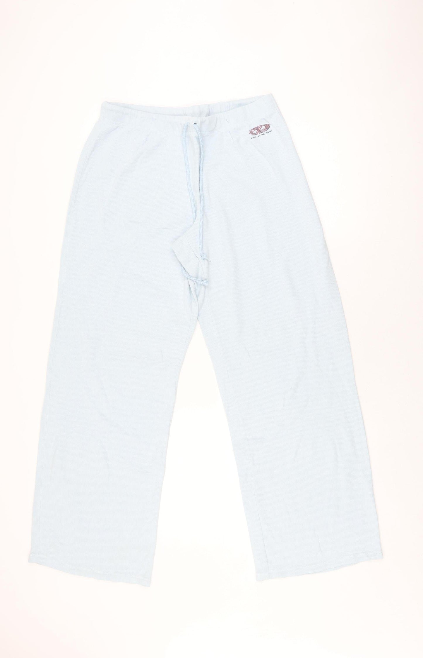 DKNY Women Blue Trousers L Athleisure Wide-Leg
