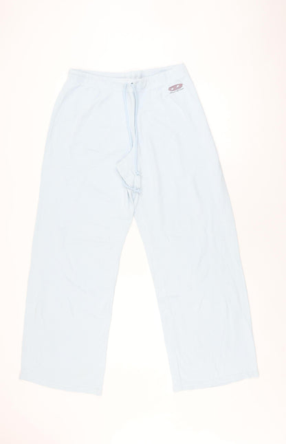 DKNY Women Blue Trousers L Athleisure Wide-Leg
