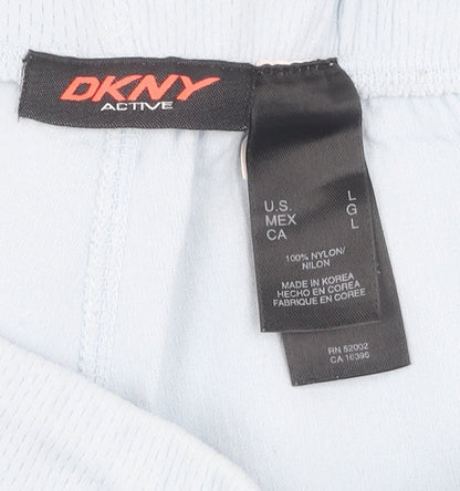 DKNY Women Blue Trousers L Athleisure Wide-Leg