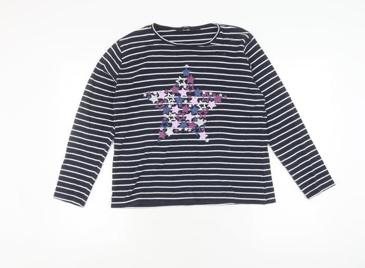 Womens UK Size M Isle Essentials Blue Pullover Jumper