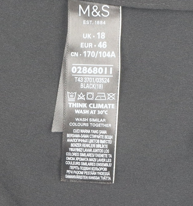 Womens UK Size UK 18 Marks and Spencer Black Basic Blouse