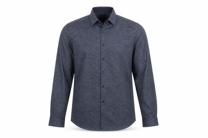Next Men's Blue Long Sleeve Geometric Shirt 44 cm
