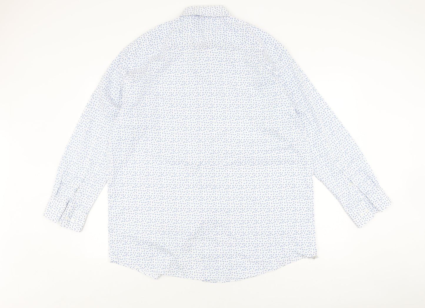 Van Heusen Men's XL White Geometric Long Sleeve Shirt