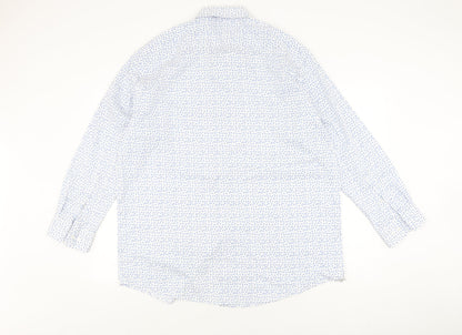 Van Heusen Men's XL White Geometric Long Sleeve Shirt