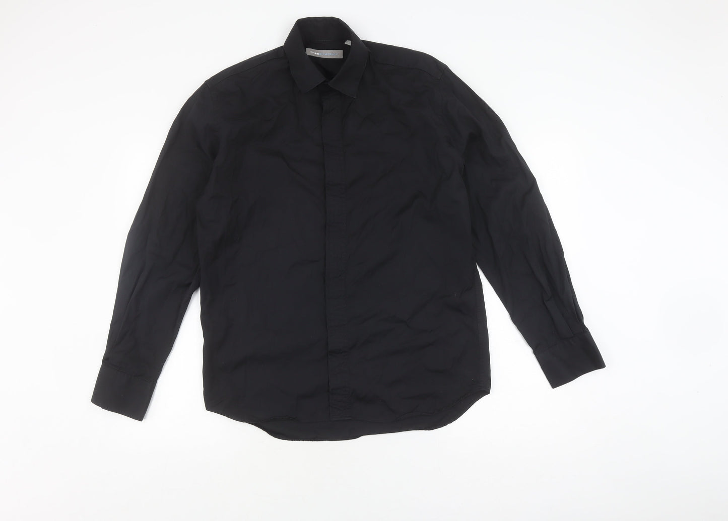 Lineadirection Men's Black Long Sleeve Casual Shirt M
