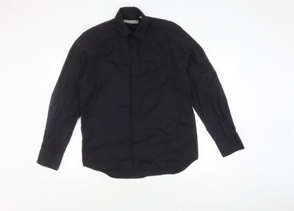 Lineadirection Men's Black Long Sleeve Casual Shirt M